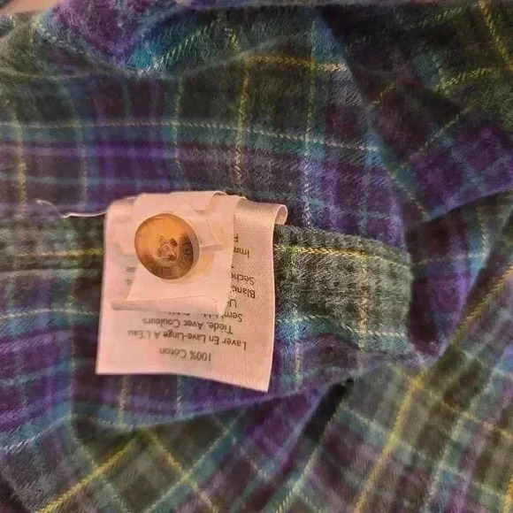 Eddie Bauer Flannel Style Button Up 100% Cotton xs - Picture 7 of 8